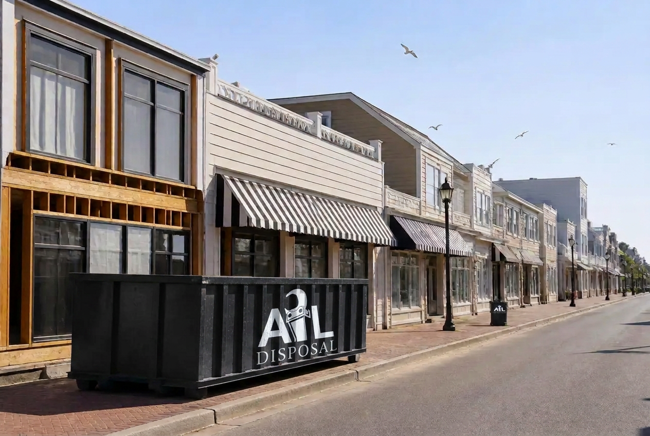 Small-town main street storefronts in an Ocean County, NJ community — serving Toms River
